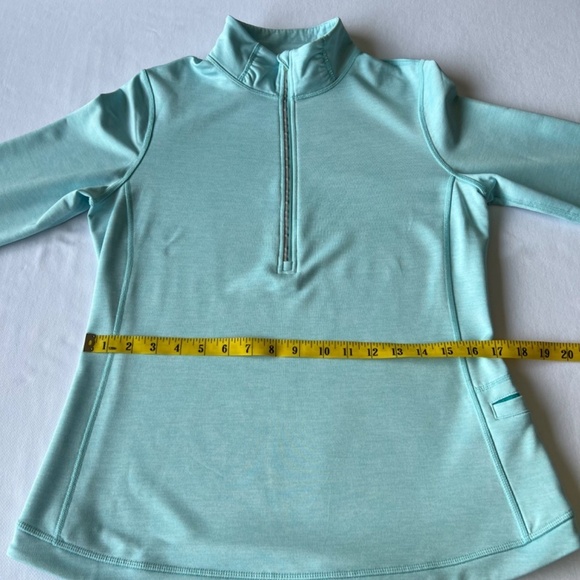 Lucy athletic 1/2 zip pullover with raised collar and long sleeves w/thumb hole - Picture 4 of 11